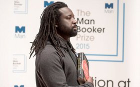 Marlon James attends the 2015 Man Booker Prize for Fiction shortlisted authors photocall held within Royal Festival Hall