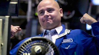 Trader on the ground of the ny stock market.